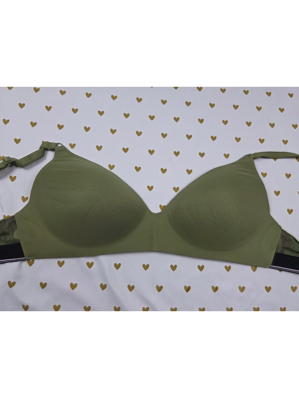 Victorias Secret Green PINK Camo Camouflage 36C Wireless No Wire Bra